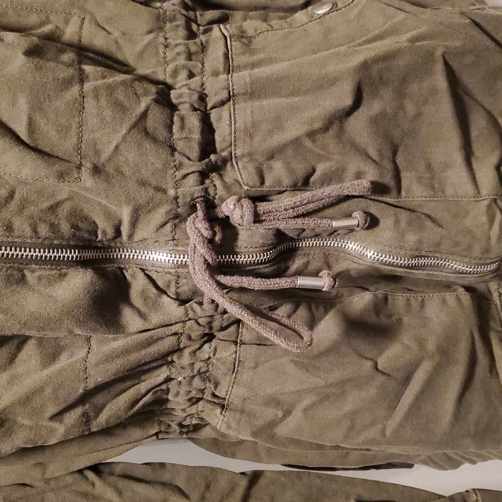 Old Navy Olive Green Women's Zip Down Drawstring Jacket - Size XXL - Picture 3 of 12
